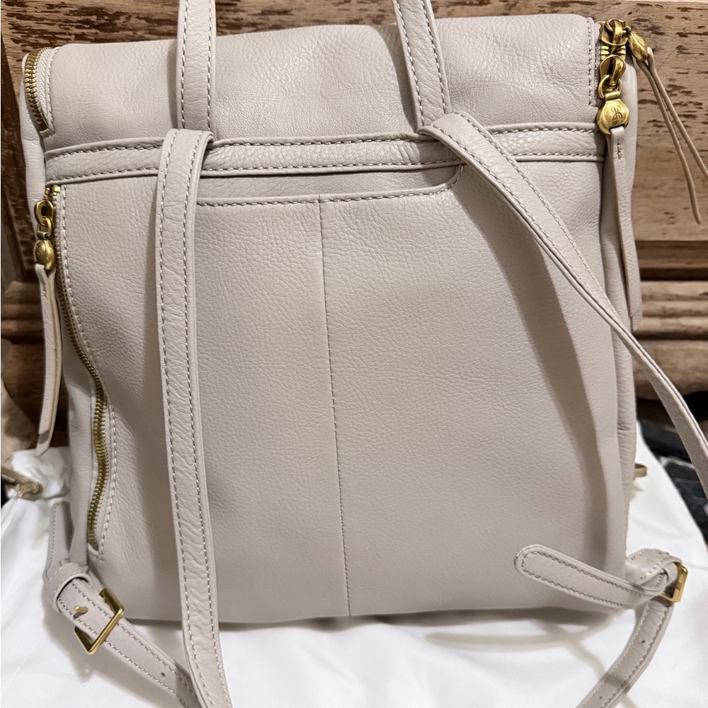 HOBO Light Gray Leather Backpack - image 2